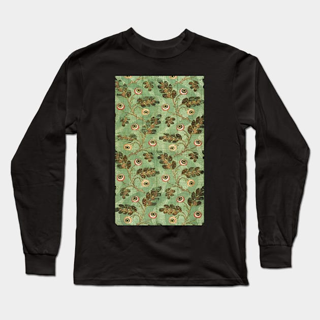 Historical pattern with eyes and leaves. Long Sleeve T-Shirt by Stefan Balaz Design